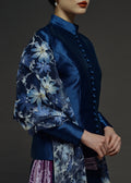 EMBROIDERED LACE SCARF IN MIDNIGHT (PRE-ORDER)