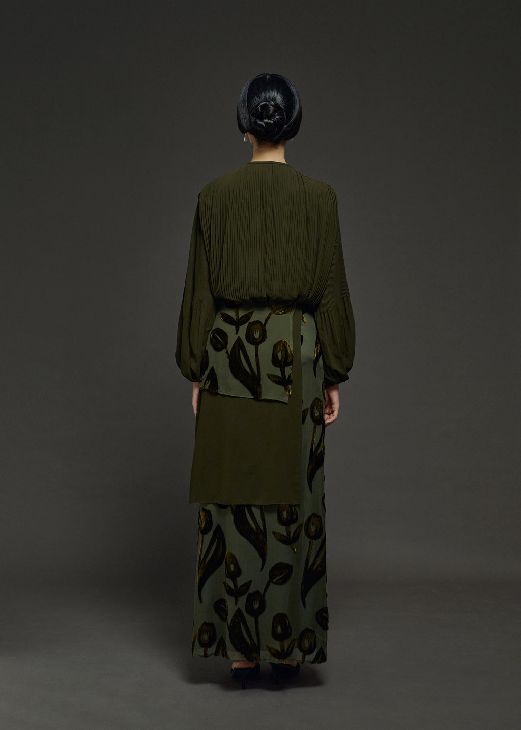 WRAP PLEATED BLOUSE (PRE-ORDER)