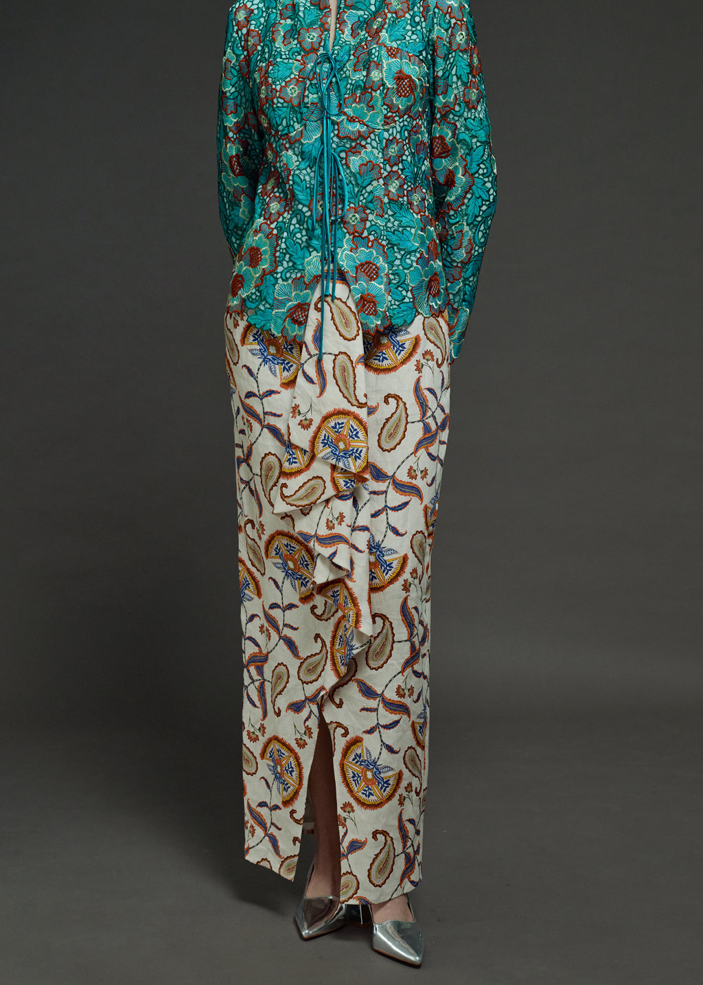 RUFFLED PRINT SKIRT (PRE-ORDER)