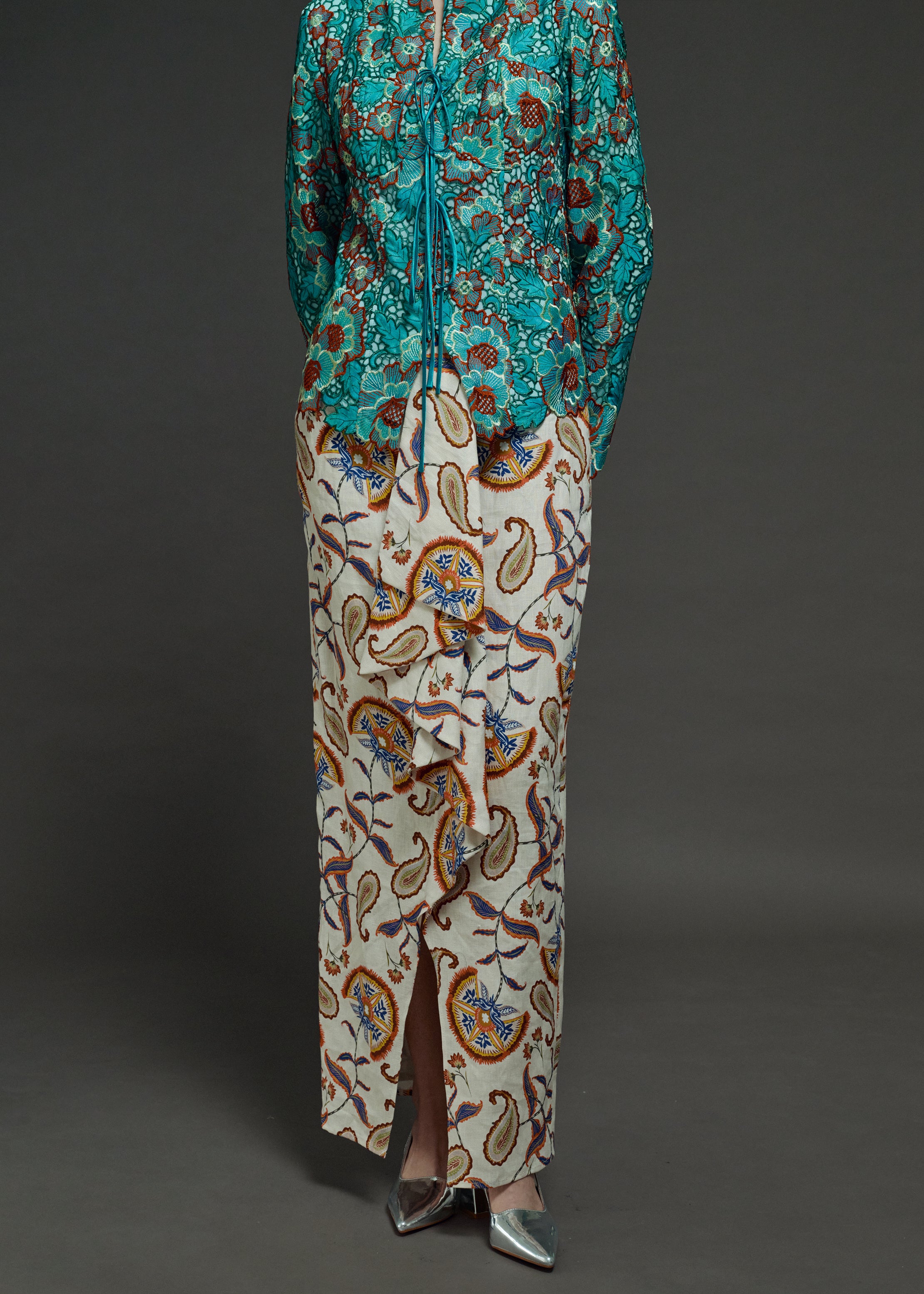 RUFFLED PRINT SKIRT (PRE-ORDER)