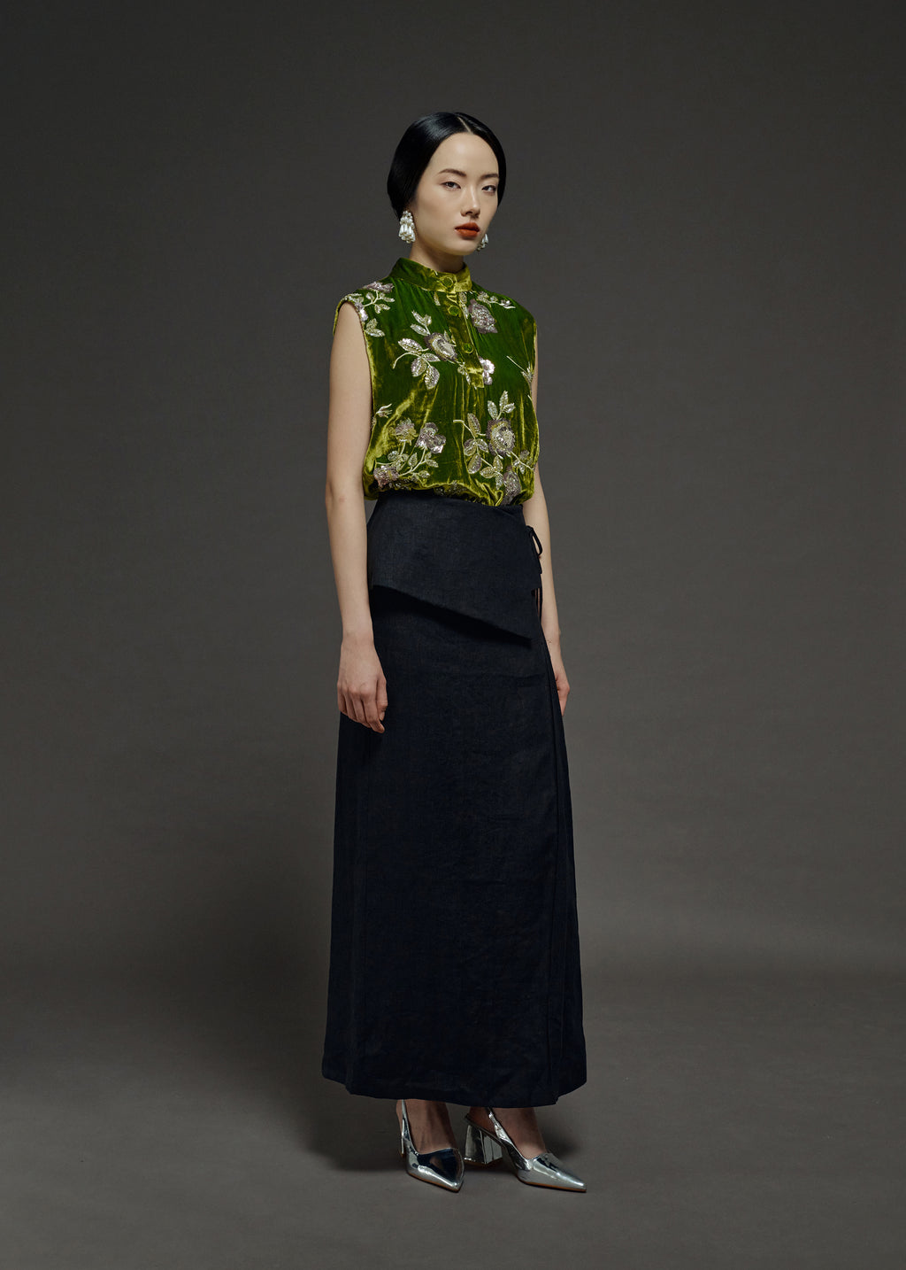 OVERLAP PLEATED SKIRT (PRE-ORDER)