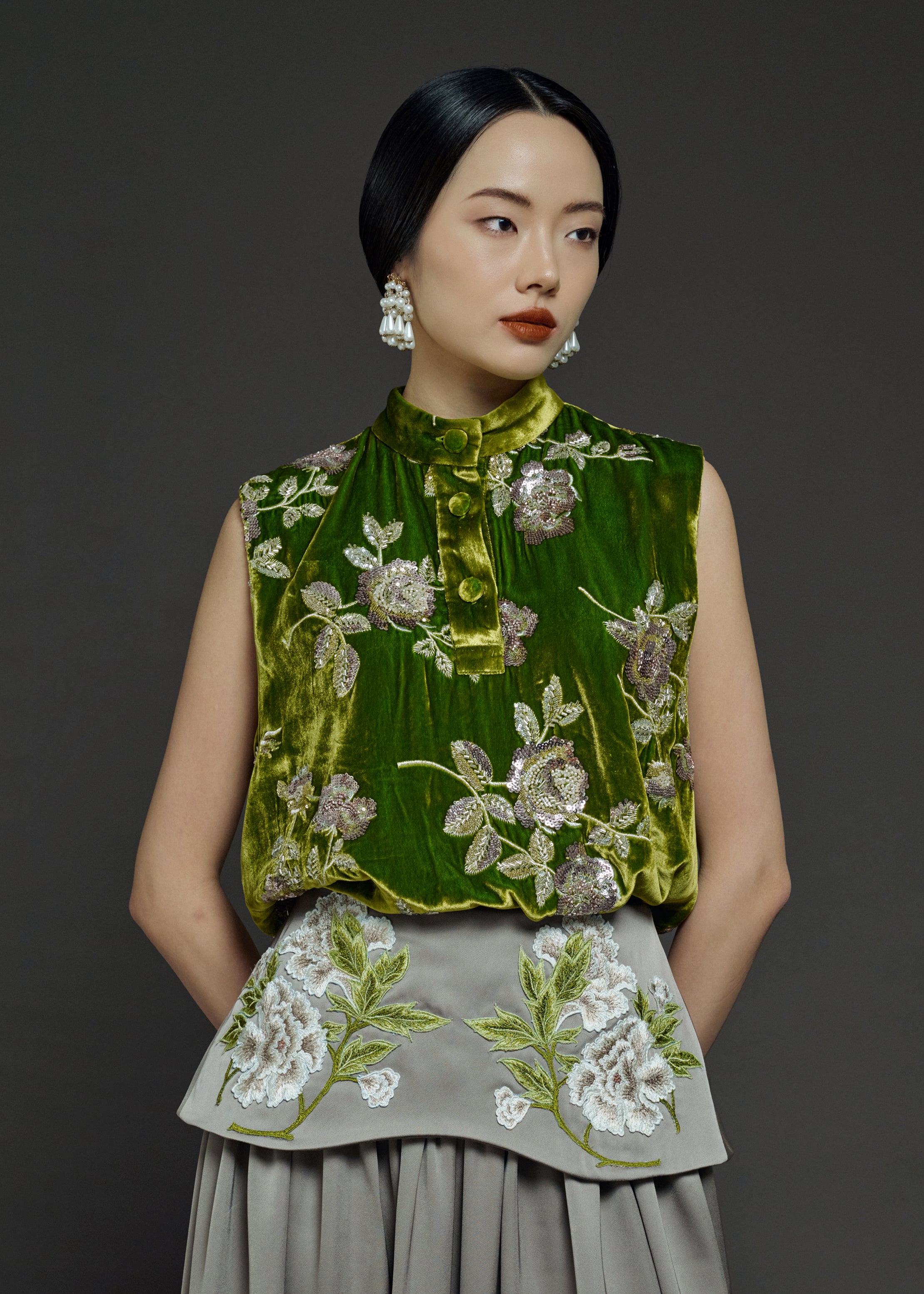 EMBROIDERED FLARE SKIRT (PRE-ORDER)