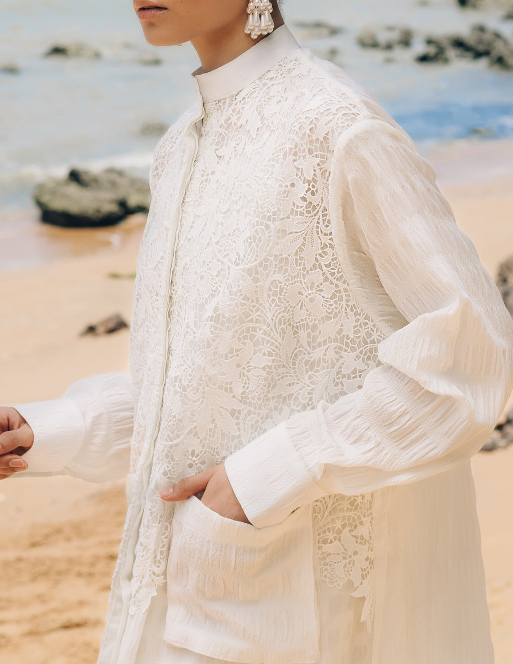 LACE SHIRT DRESS