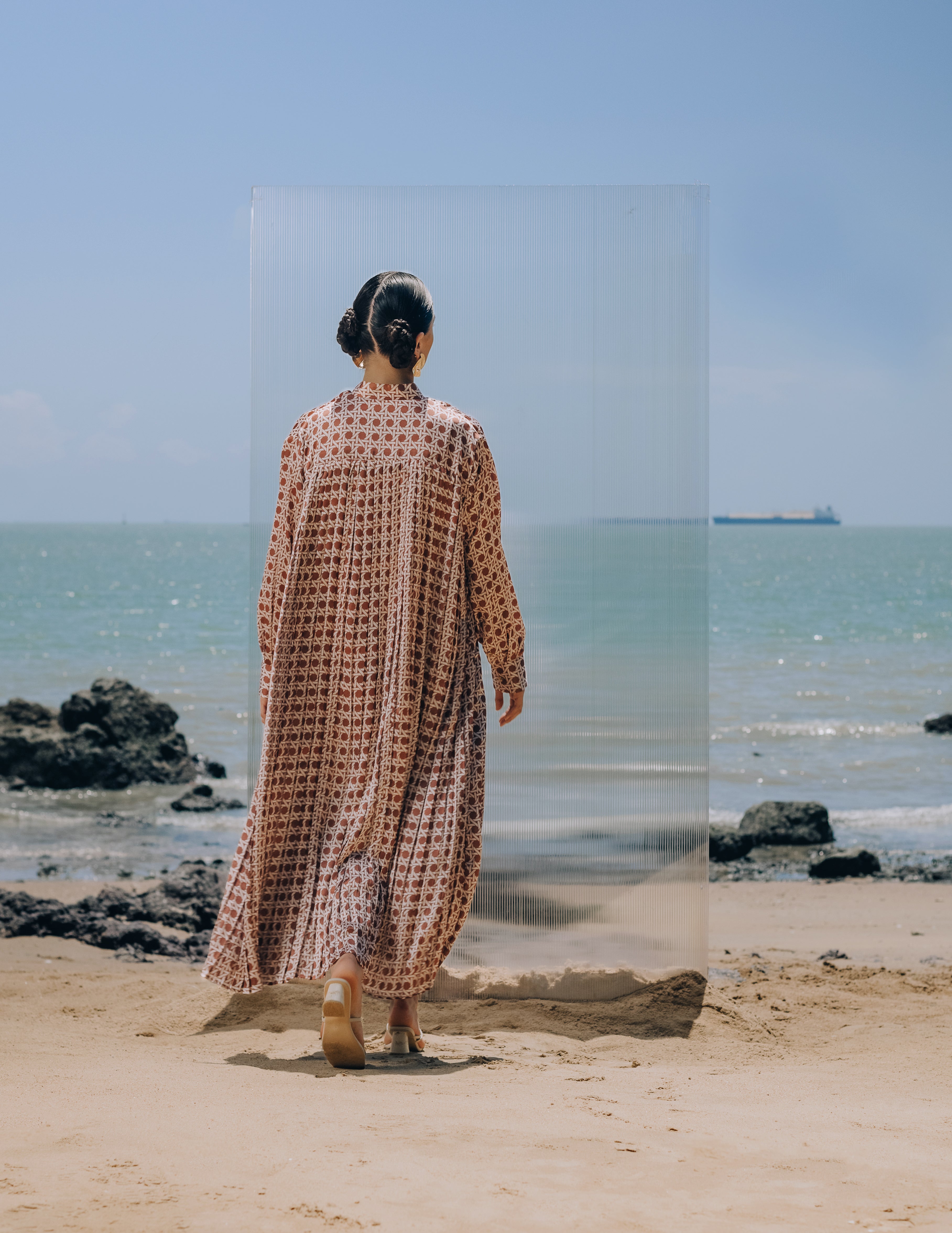 RATTAN PLEATED DRESS