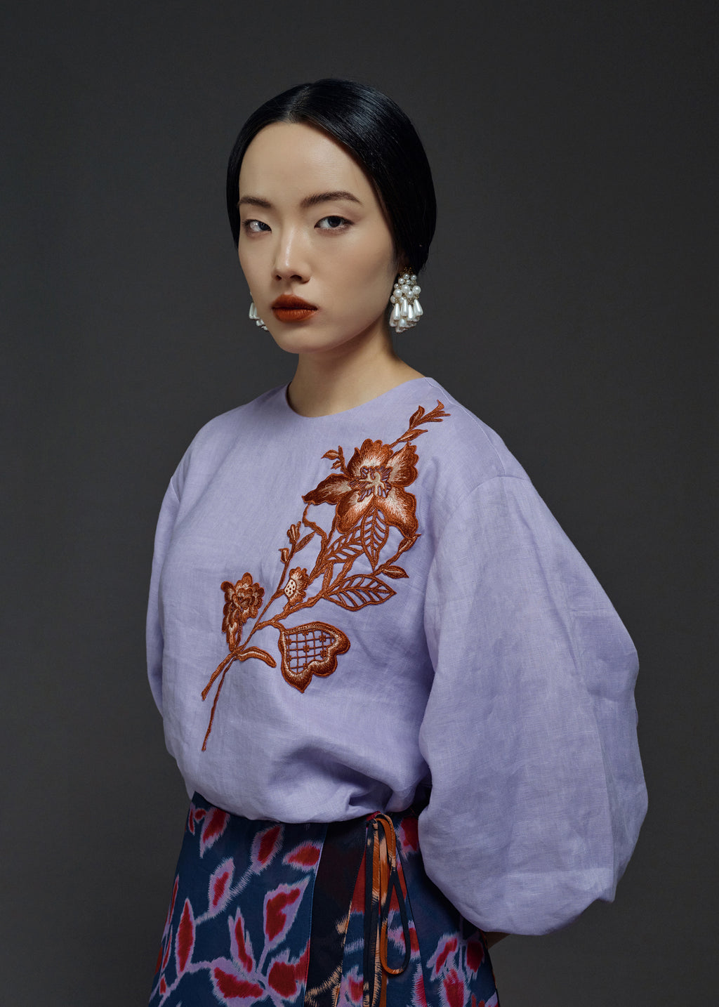 EMBROIDERED COCOON TOP (PRE-ORDER)