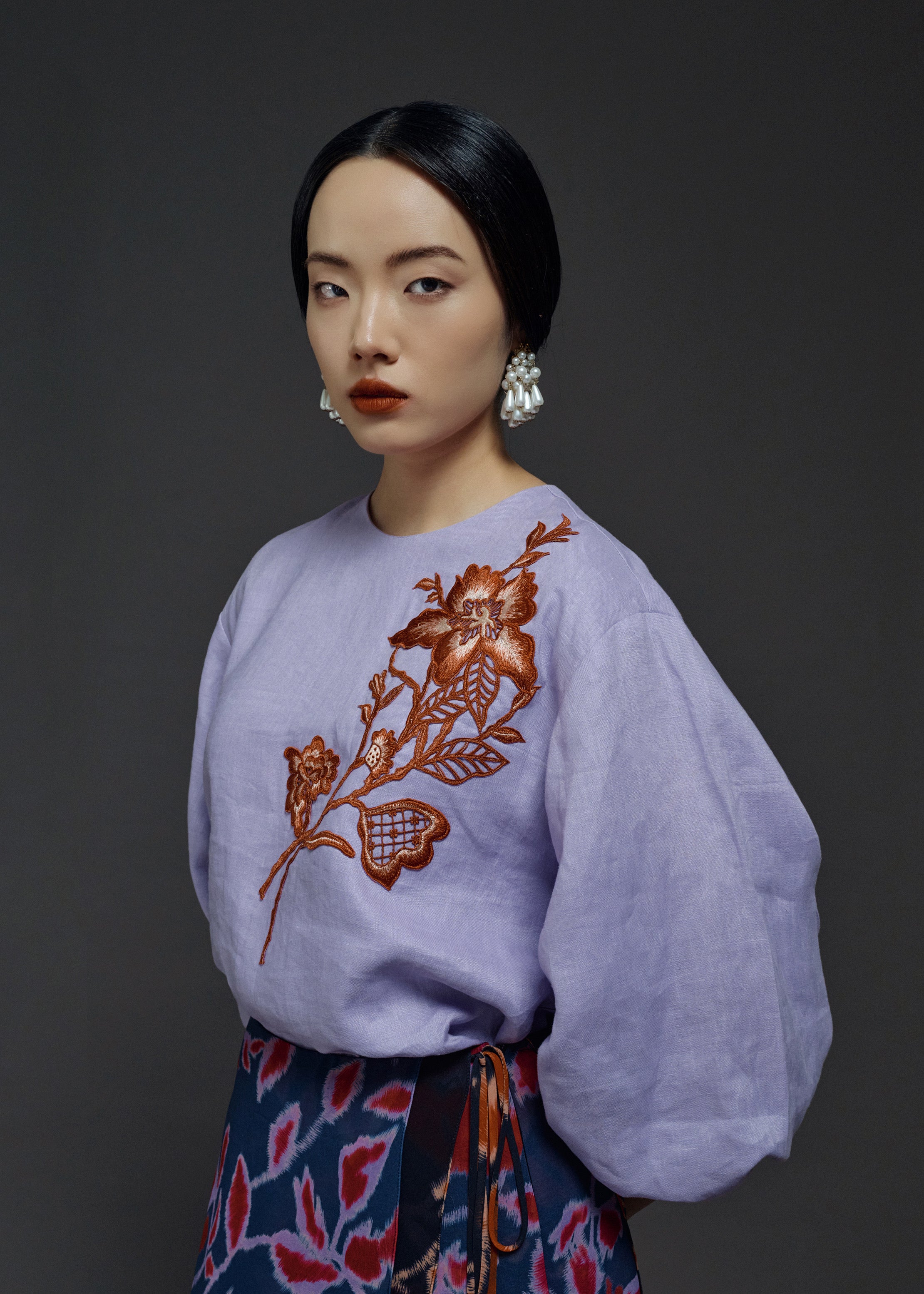 EMBROIDERED COCOON TOP (PRE-ORDER)