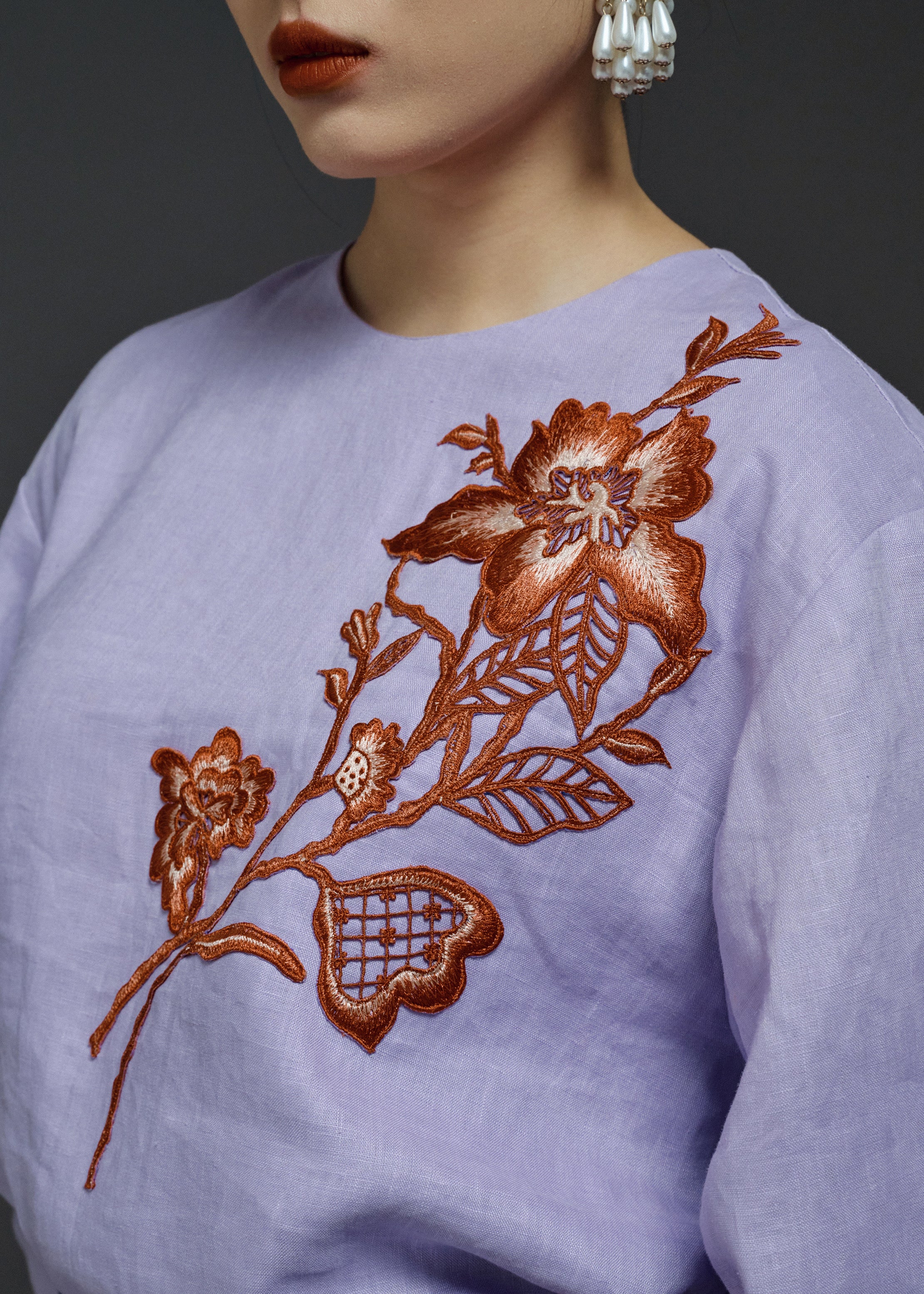 EMBROIDERED COCOON TOP (PRE-ORDER)