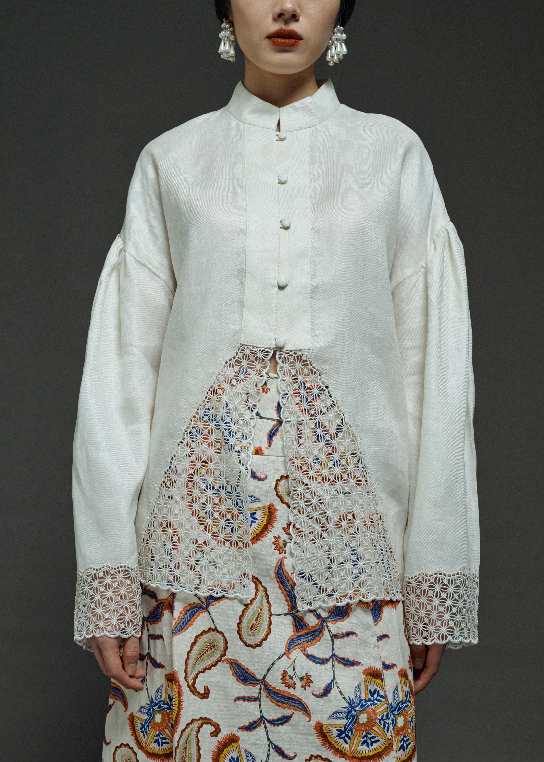 EMBROIDERED NYONYA SHIRT