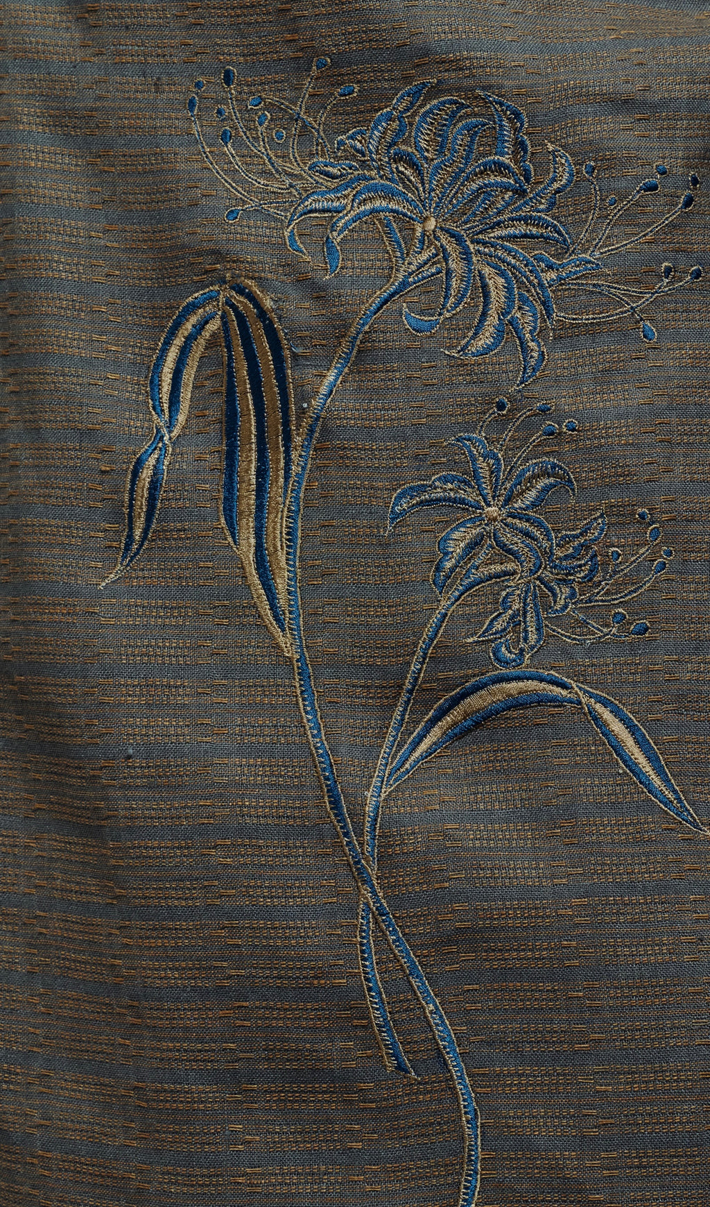 FLORAL EMBROIDERED SAMPIN IN GRAY (PRE-ORDER)