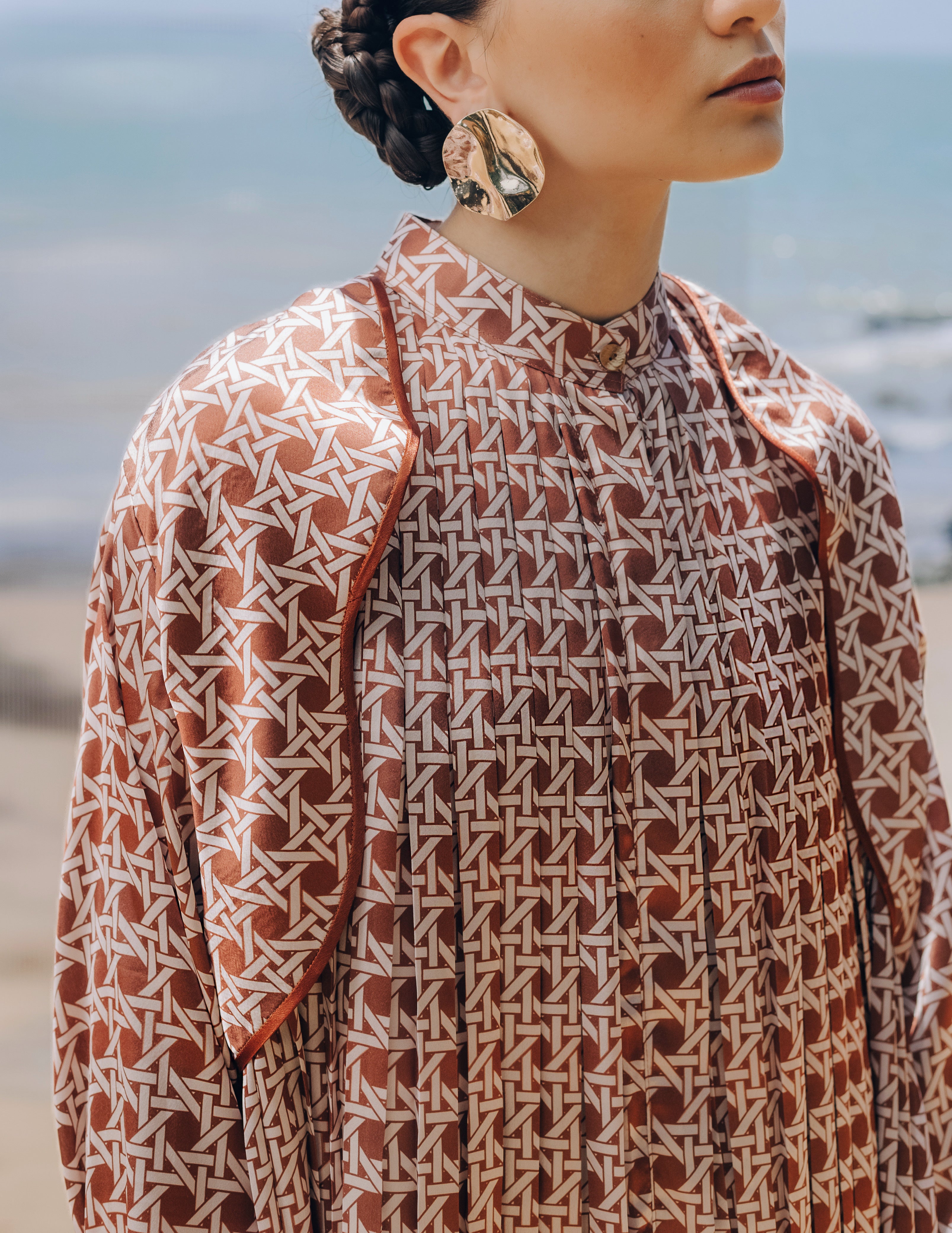 RATTAN PLEATED DRESS