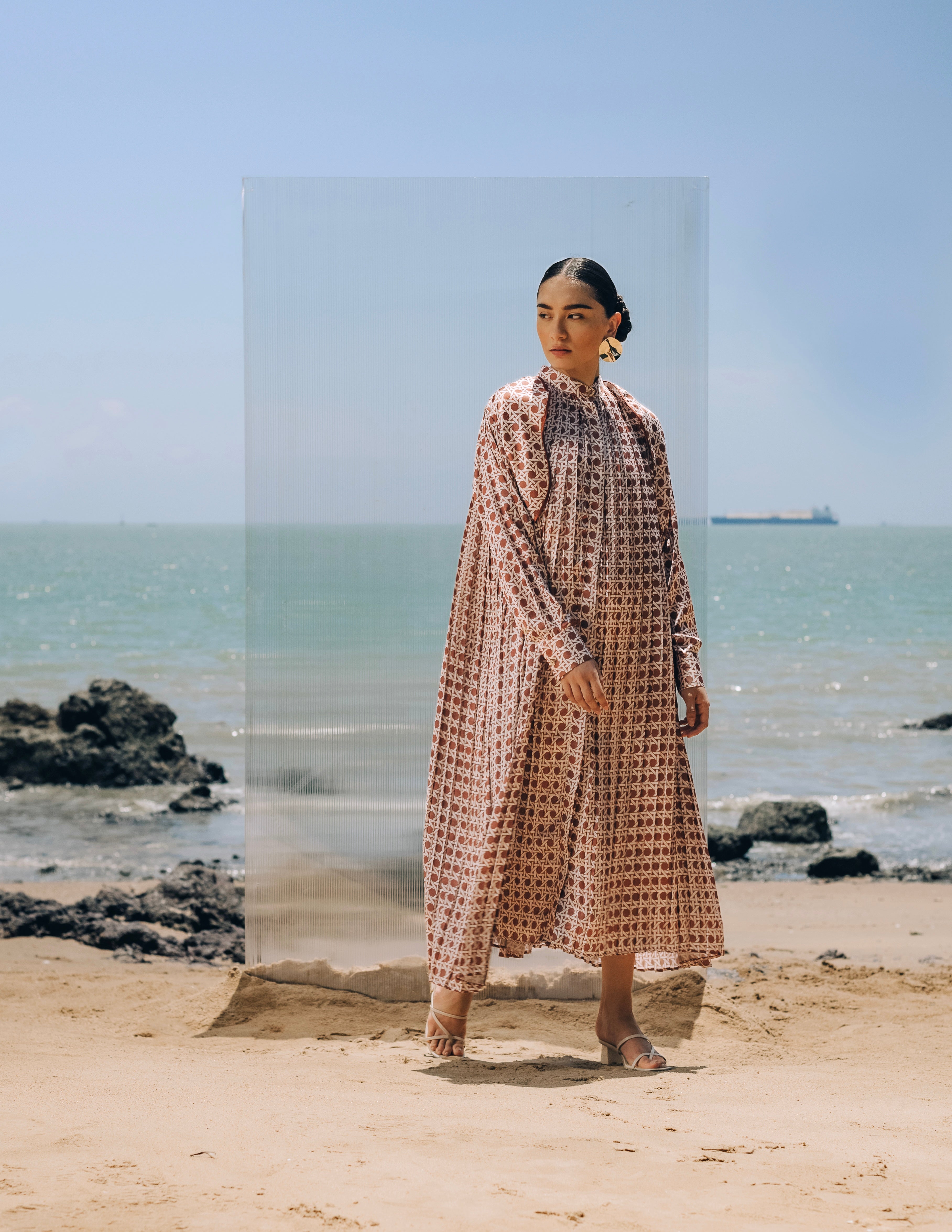 RATTAN PLEATED DRESS